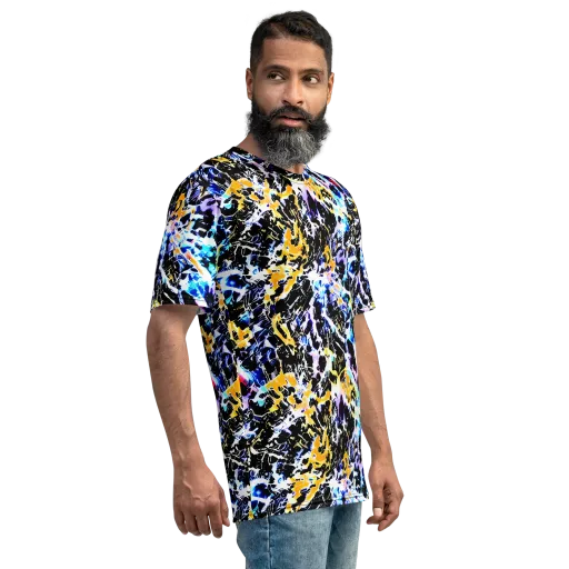 Chrome Fire on a Men's Crew Neck T-Shirt