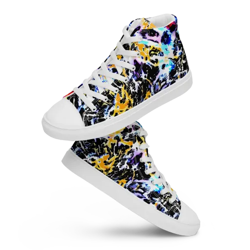 Chrome Fire on a Men's High Top Canvas Shoes