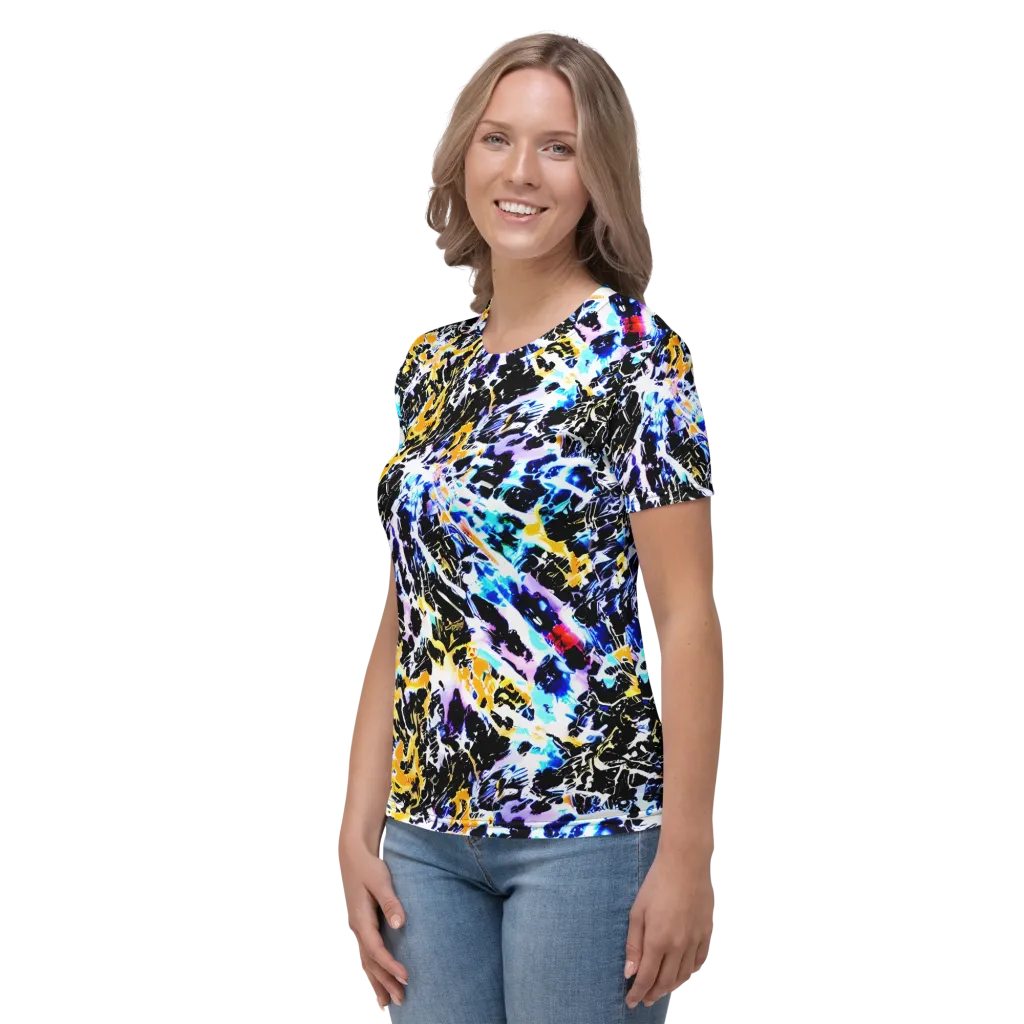 Chrome Fire on Women's Crew Neck T-Shirt — Left