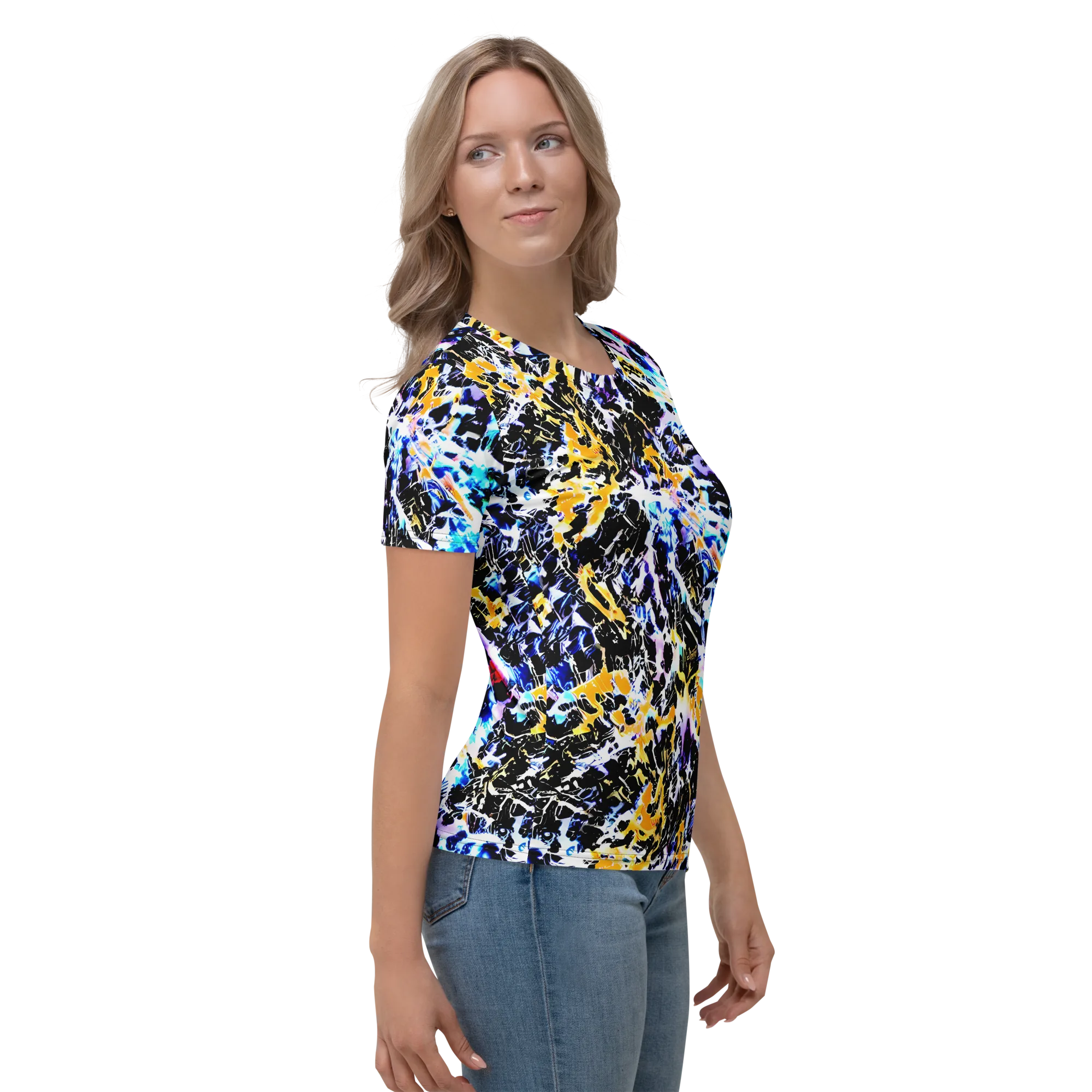 Chrome Fire on Women's Crew Neck T-Shirt — Right