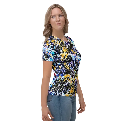 Chrome Fire on a Women's Crew Neck T-Shirt