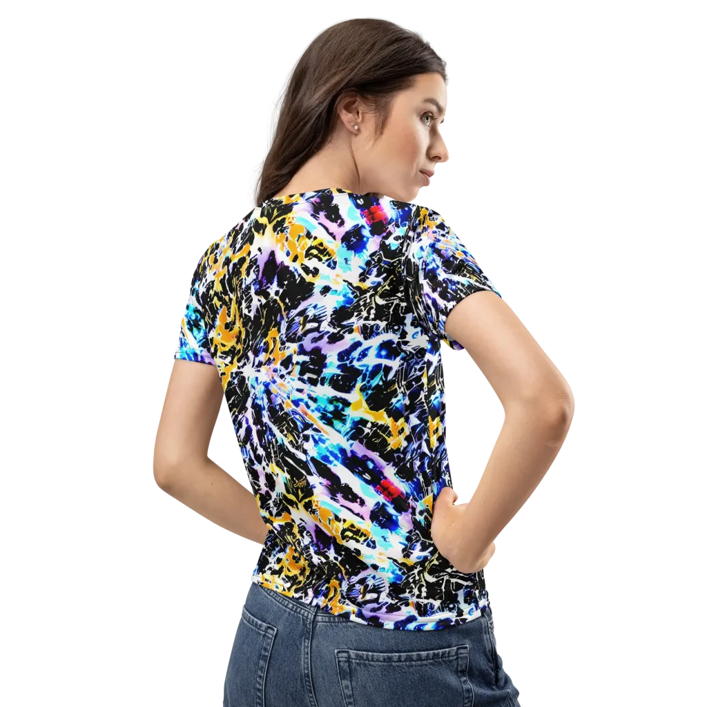 Chrome Fire on Women's Crew Neck T-Shirt — Back