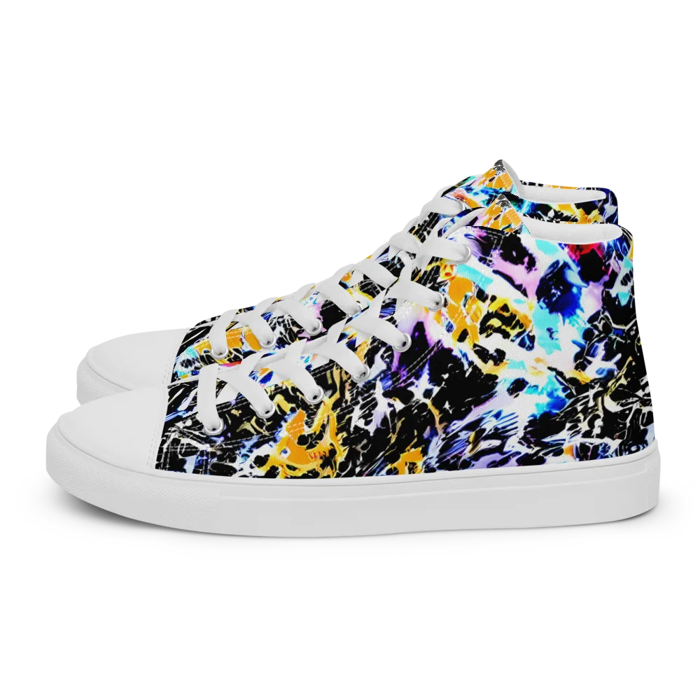 Chrome Fire on Women's High Top Canvas Shoes — Left