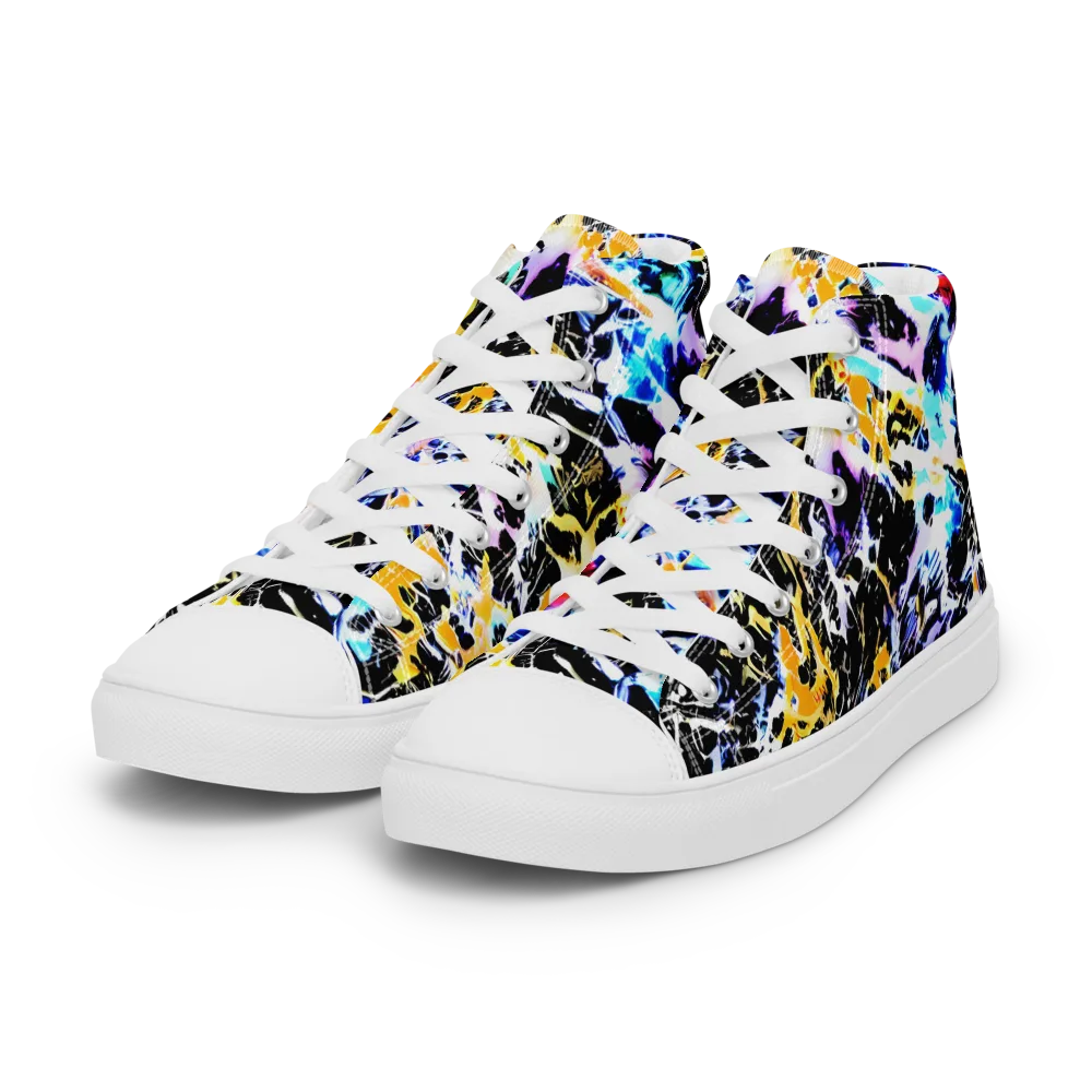 Chrome Fire on Women's High Top Canvas Shoes — Left Front