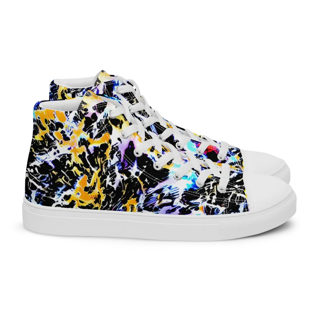 Chrome Fire on Women's High Top Canvas Shoes — Right