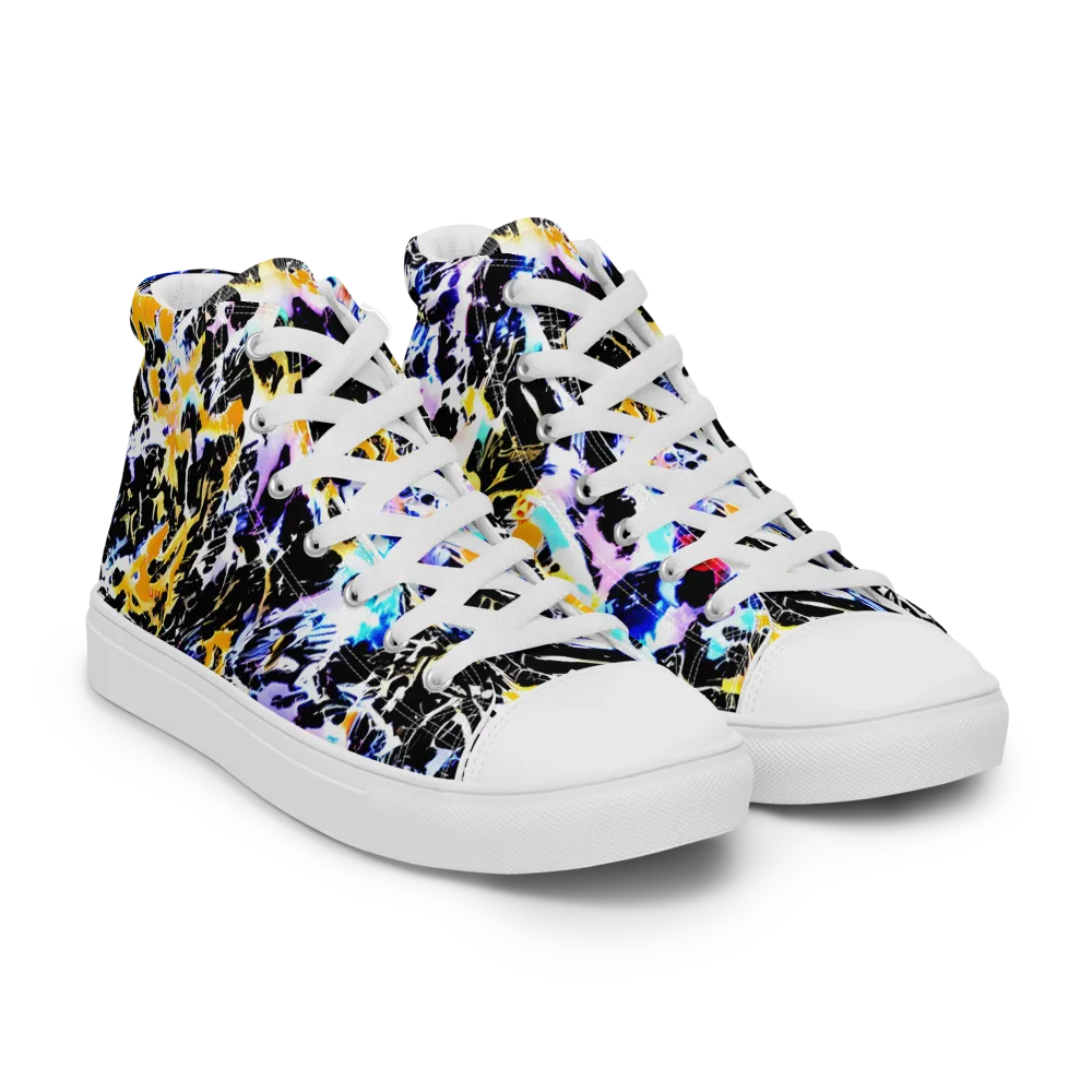 Chrome Fire on Women's High Top Canvas Shoes — Right Front