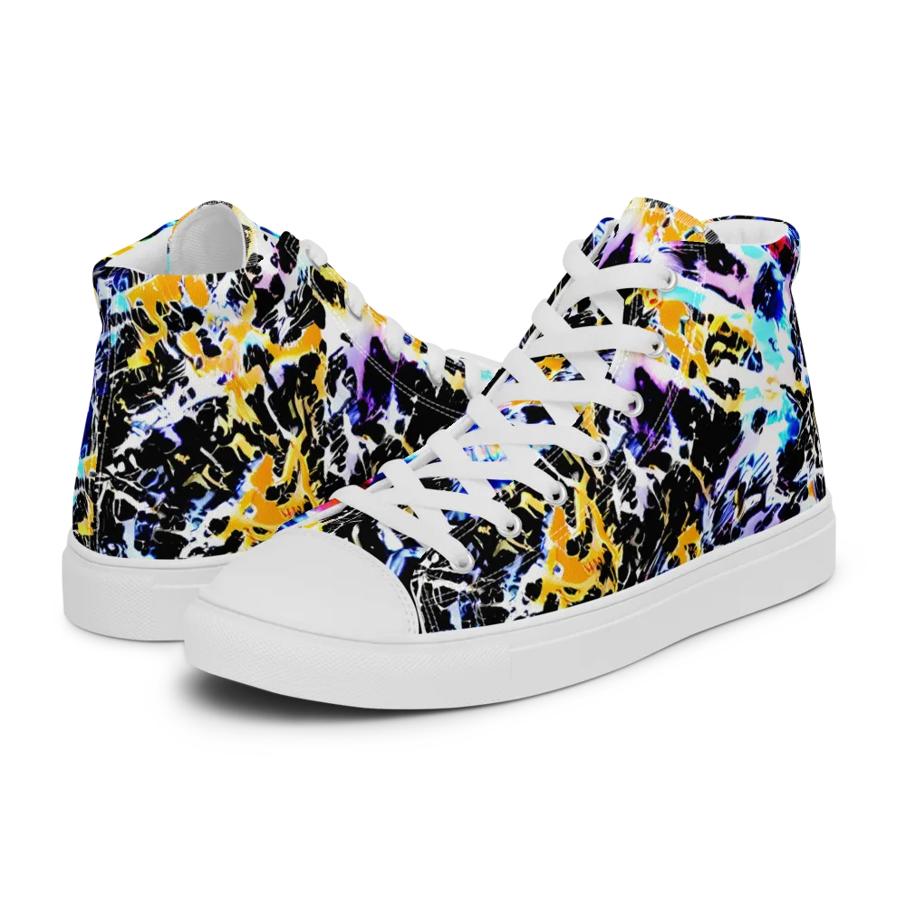 Chrome Fire on Women's High Top Canvas Shoes — Left