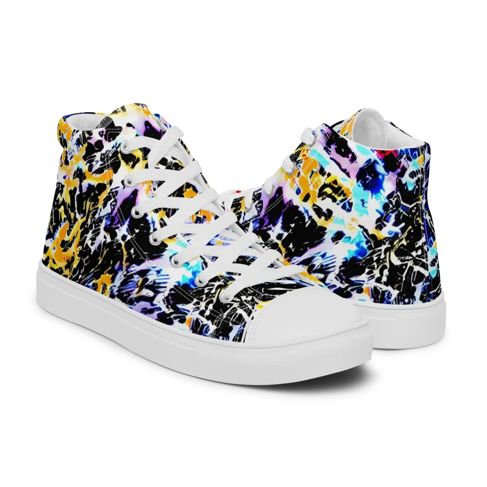 Chrome Fire on Women's High Top Canvas Shoes — Right