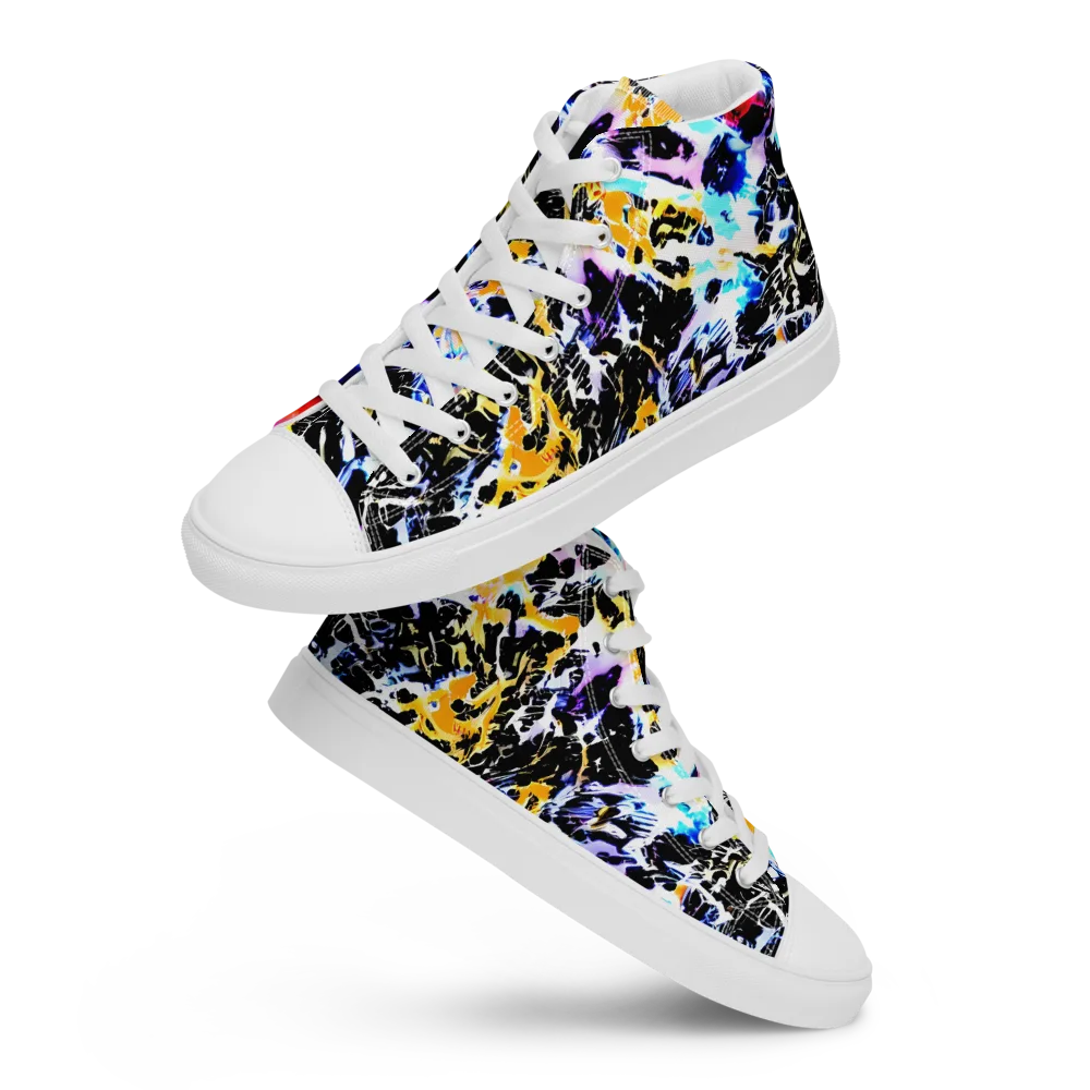 Chrome Fire on Women's High Top Canvas Shoes — Front