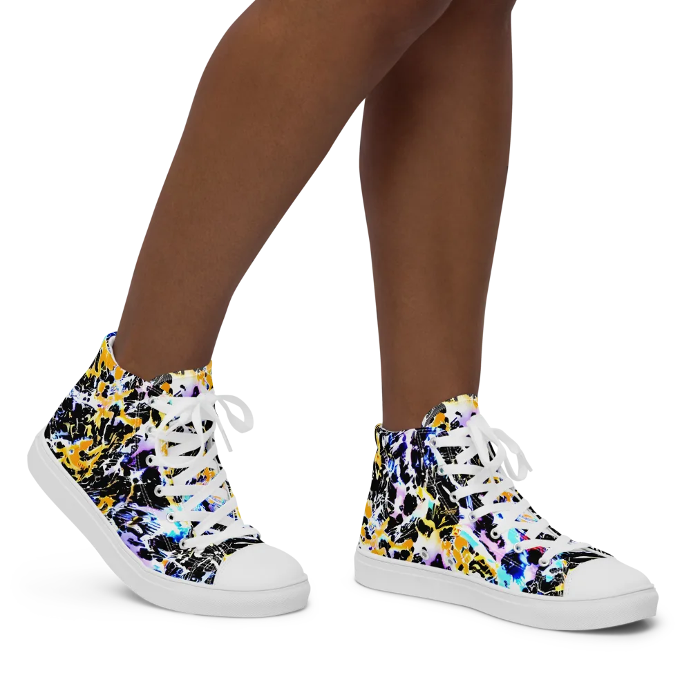 Chrome Fire on Women's High Top Canvas Shoes — Right
