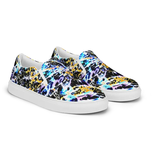 Chrome Fire on a Men's Slip-On Canvas Shoes