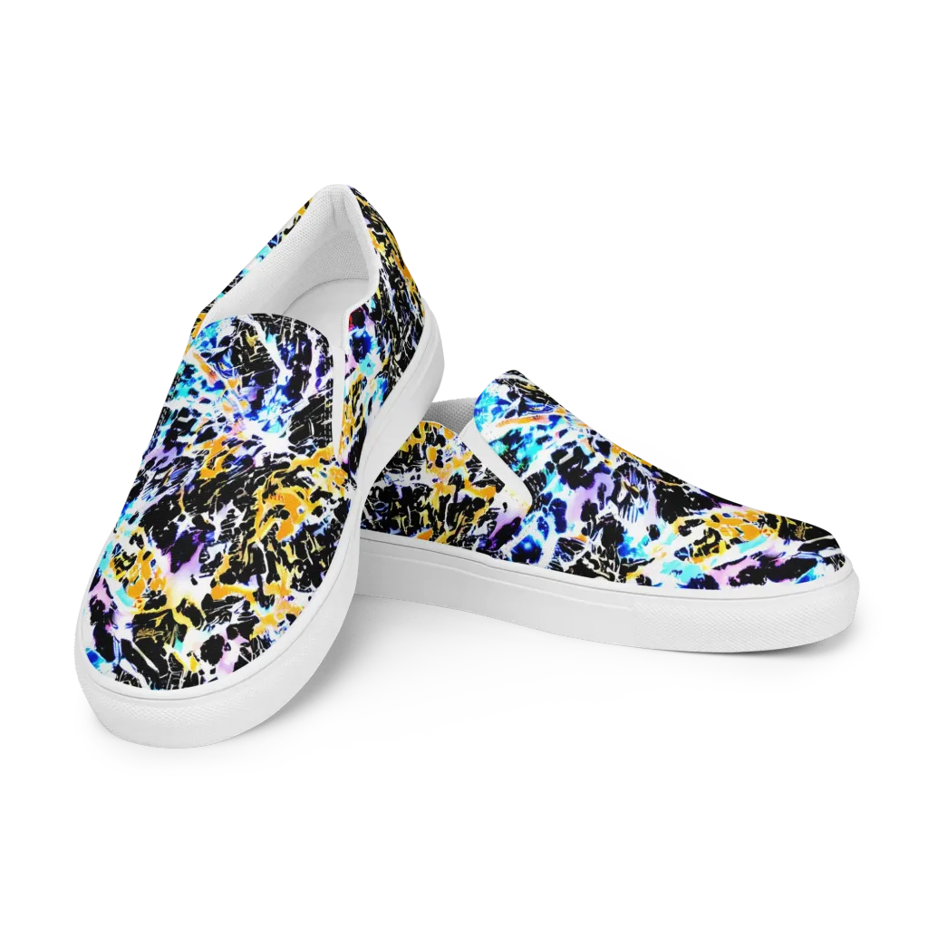 Chrome Fire on Men's Slip-On Canvas Shoes — Left Front