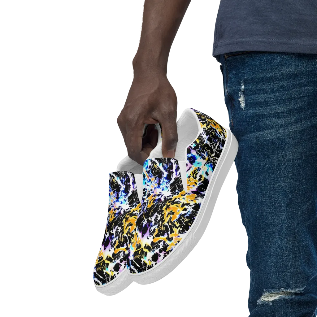 Chrome Fire on Men's Slip-On Canvas Shoes — Left Front