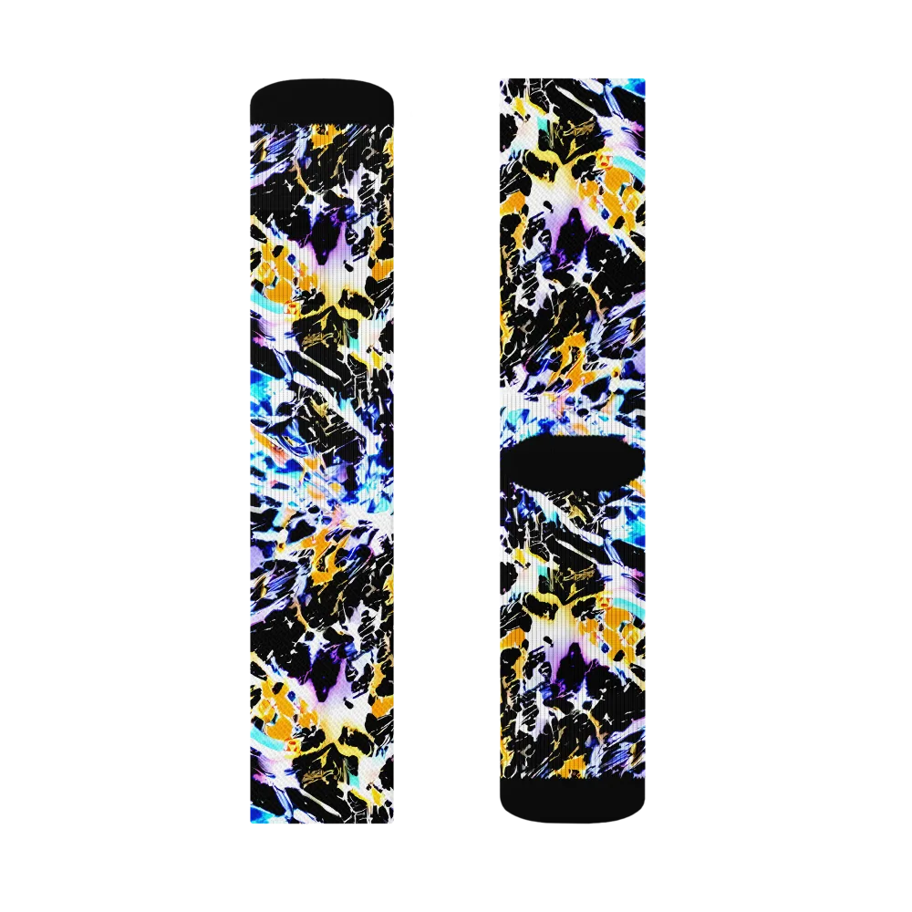 Chrome Fire on Socks — Left Sock