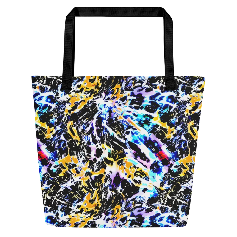 Chrome Fire on Large Tote Bag W/ Pocket — Front