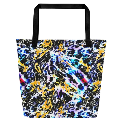 Chrome Fire on a Large Tote Bag W/ Pocket