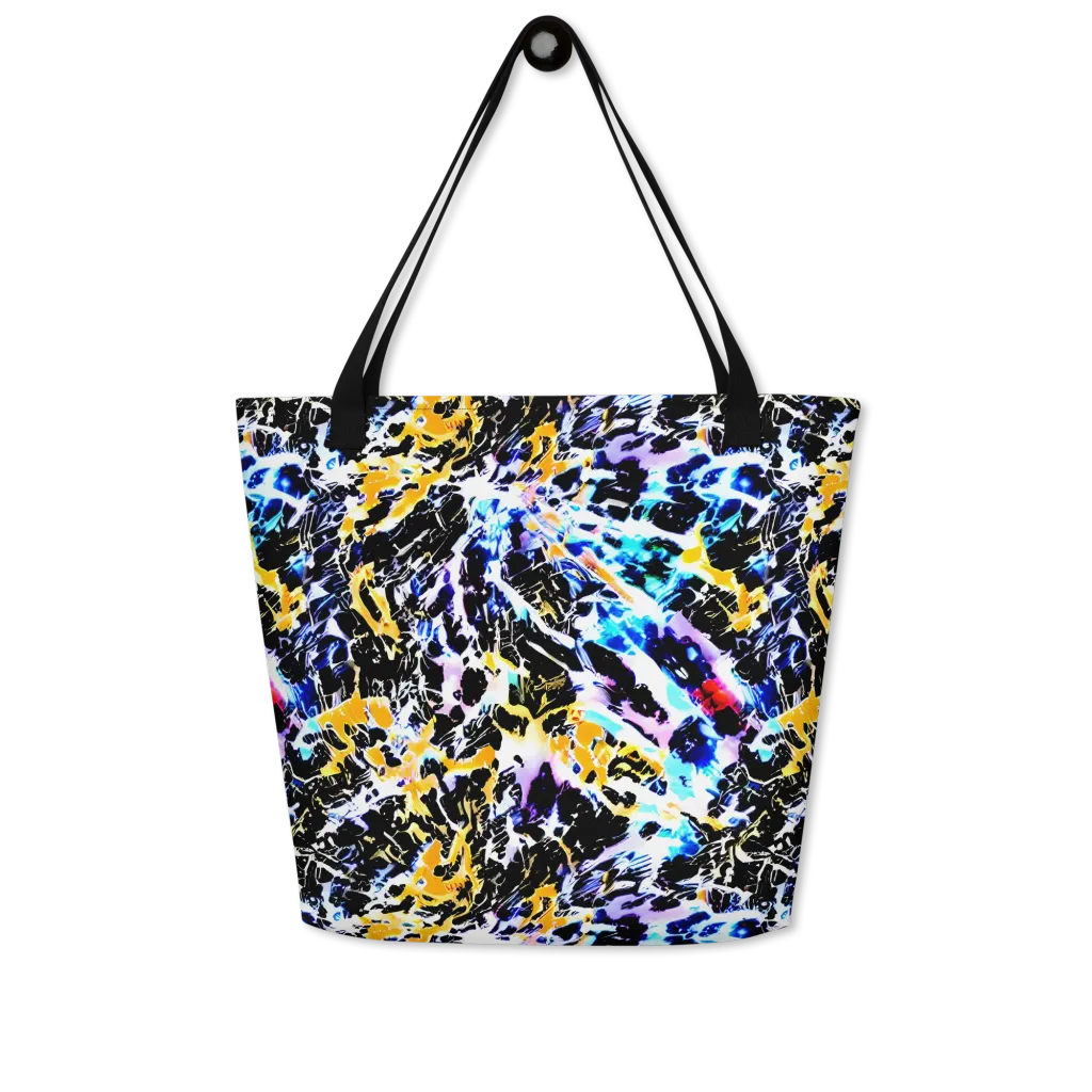 Chrome Fire on Large Tote Bag W/ Pocket — Front