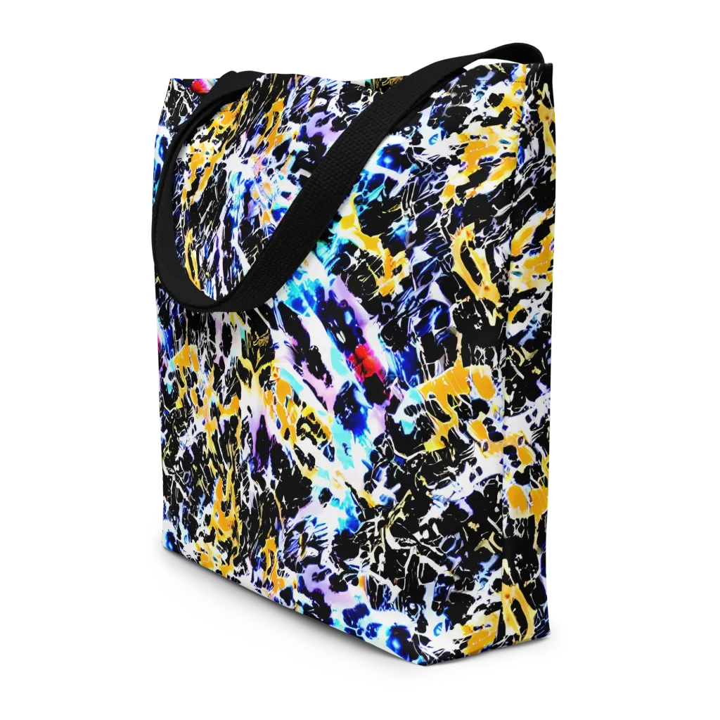 Chrome Fire on Large Tote Bag W/ Pocket — Front