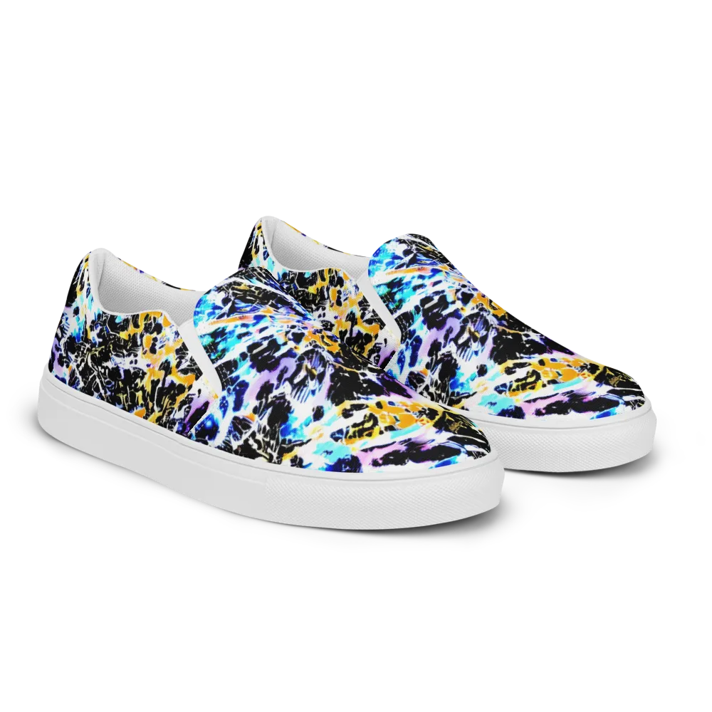 Chrome Fire on Women's Slip-On Canvas Shoes — Right Front