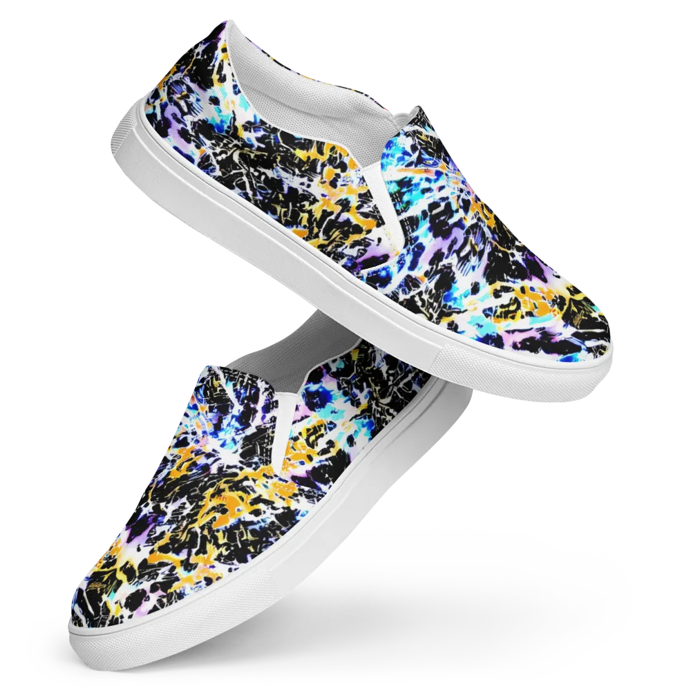 Chrome Fire on Women's Slip-On Canvas Shoes — Front