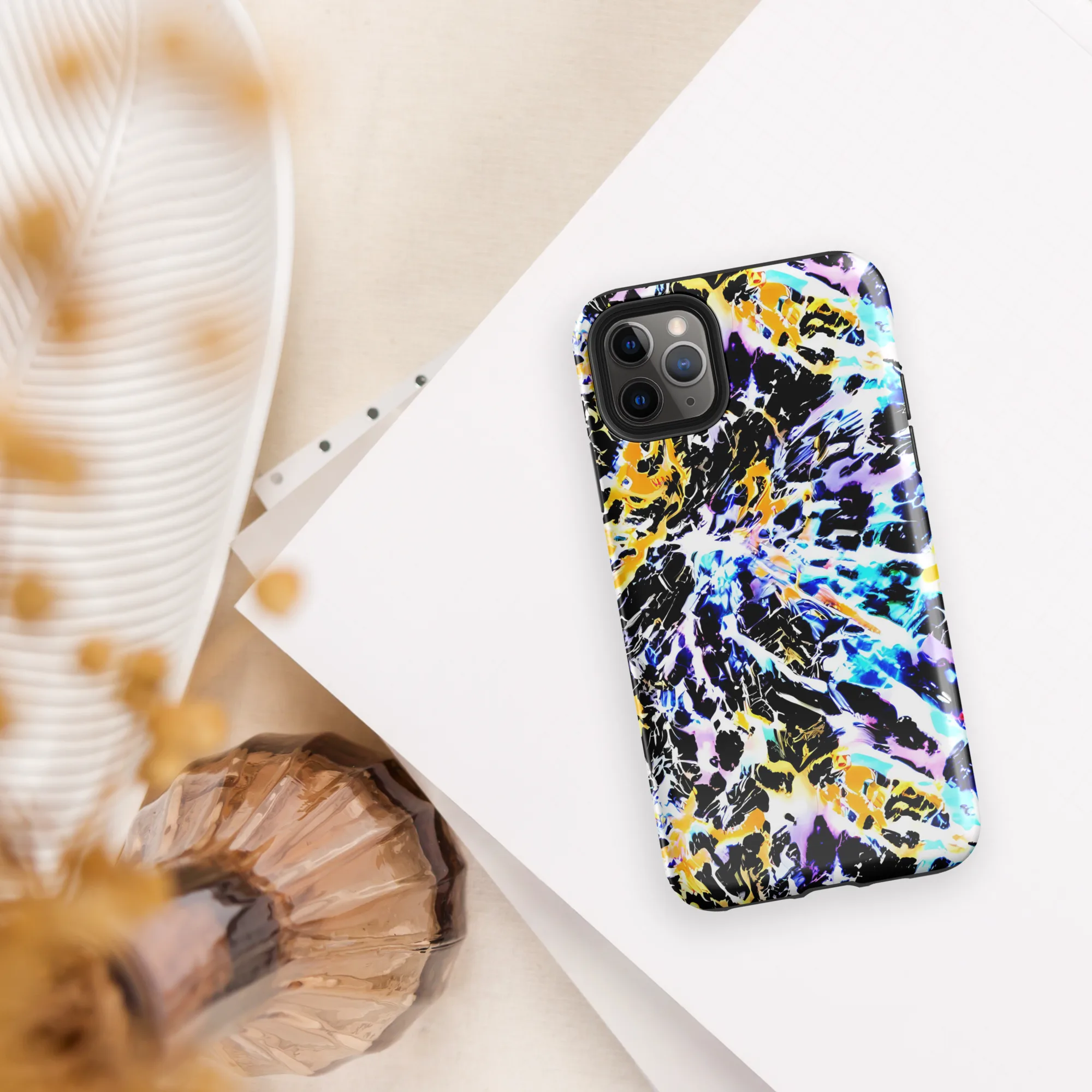 Chrome Fire on Tough Case for iPhone® — Front