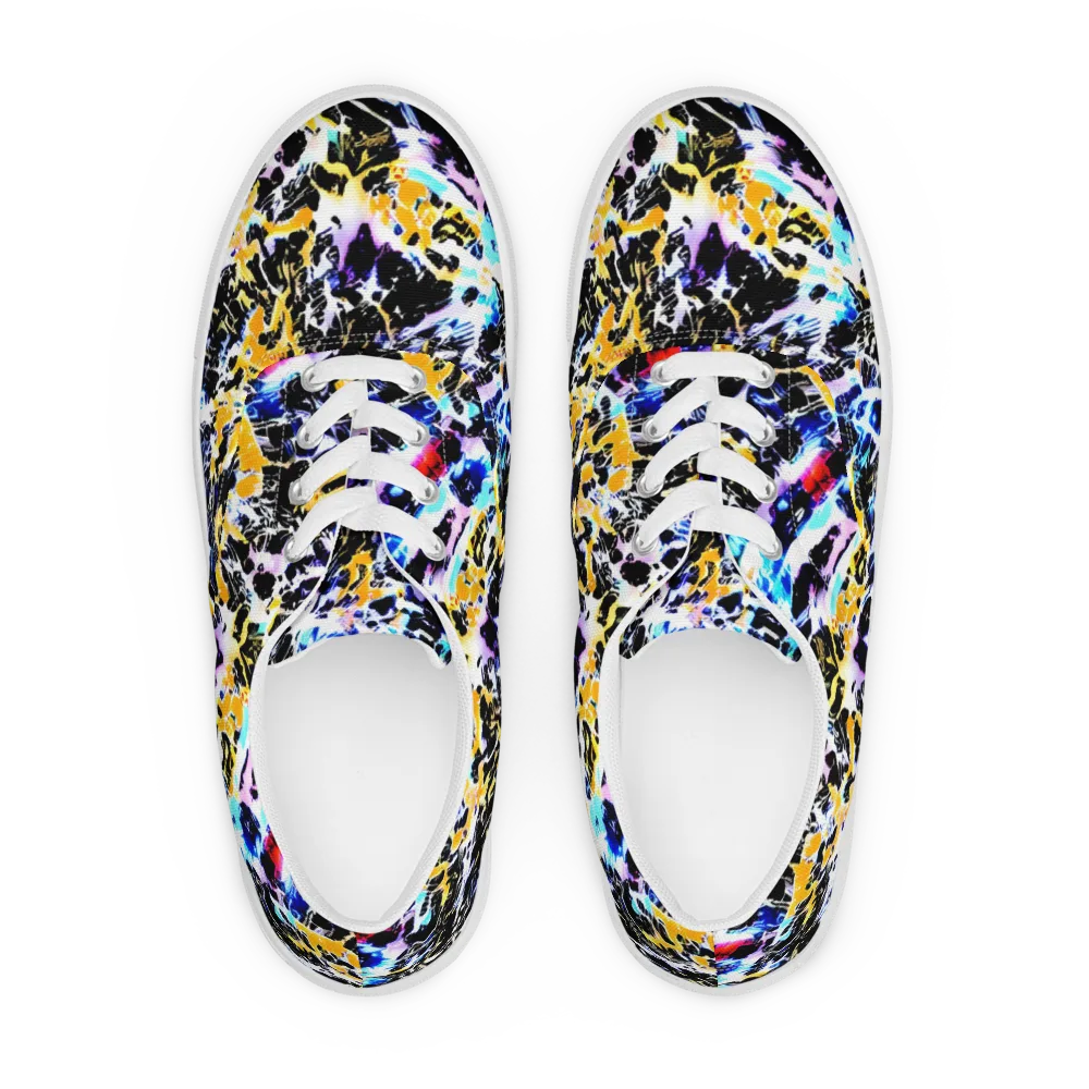 Chrome Fire on Men's Lace-Up Canvas Shoes — Front