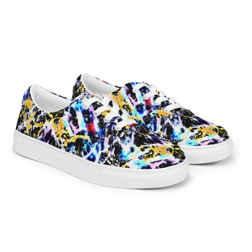Chrome Fire on a Men's Lace-Up Canvas Shoes