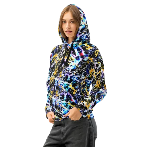 Chrome Fire on a Cotton Hoodie