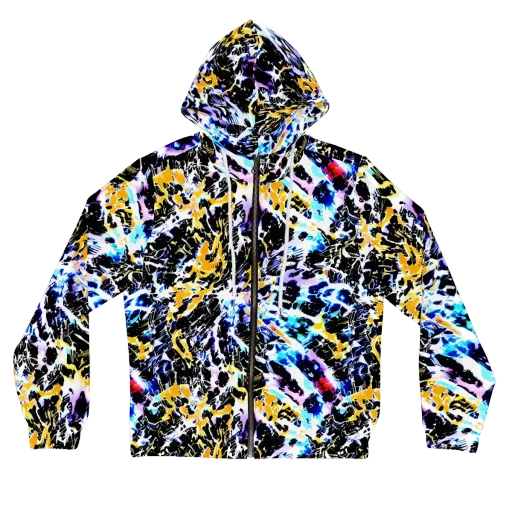 Chrome Fire on a Women's Full-Zip Hoodie