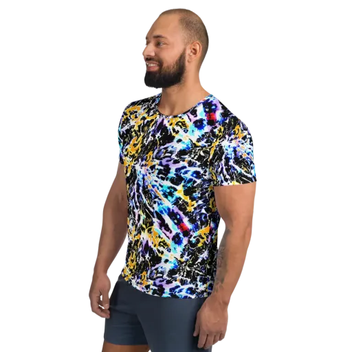 Chrome Fire on a Men's Athletic T-Shirt