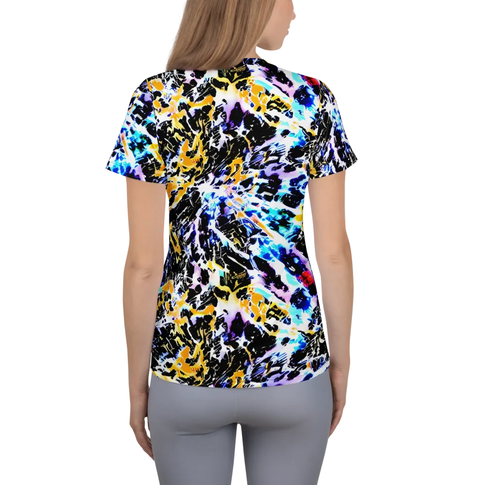 Chrome Fire on Women's Athletic T-Shirt — Back