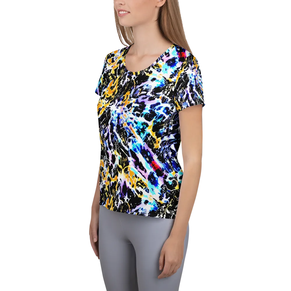 Chrome Fire on Women's Athletic T-Shirt — Left