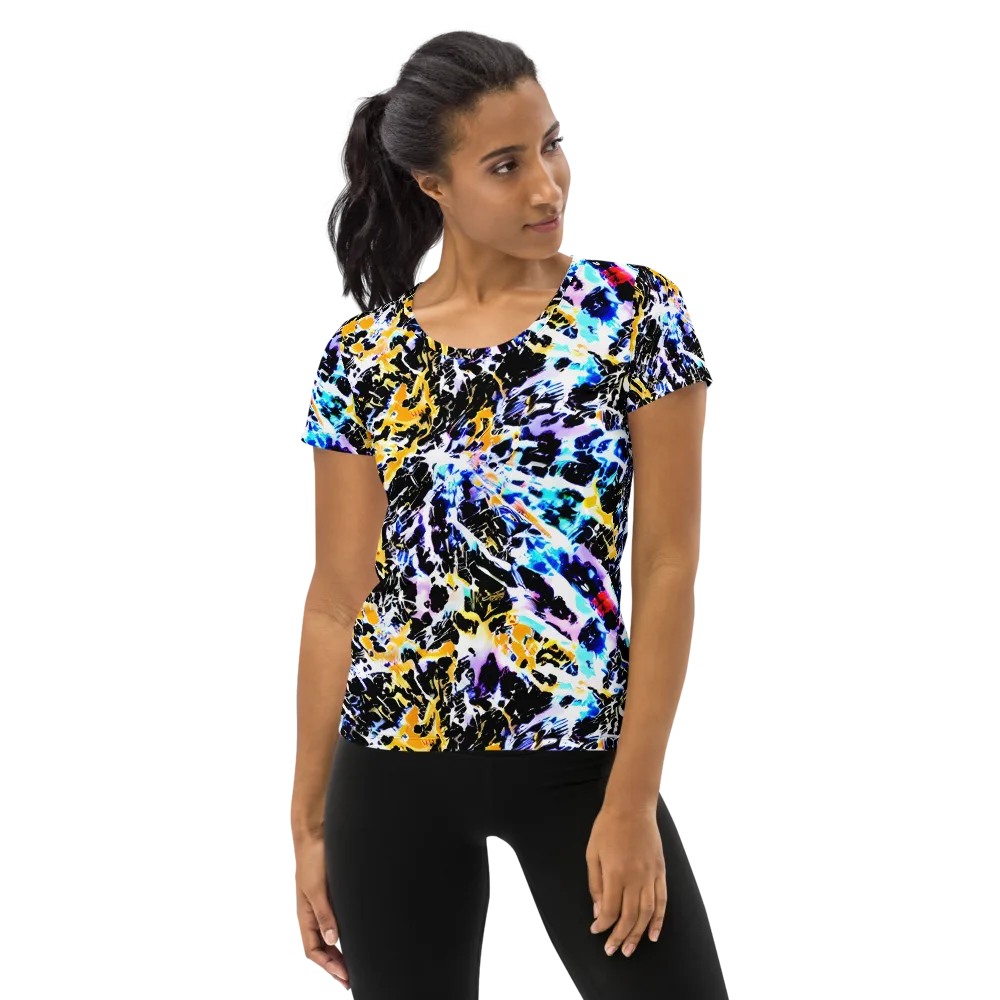 Chrome Fire on Women's Athletic T-Shirt — Front