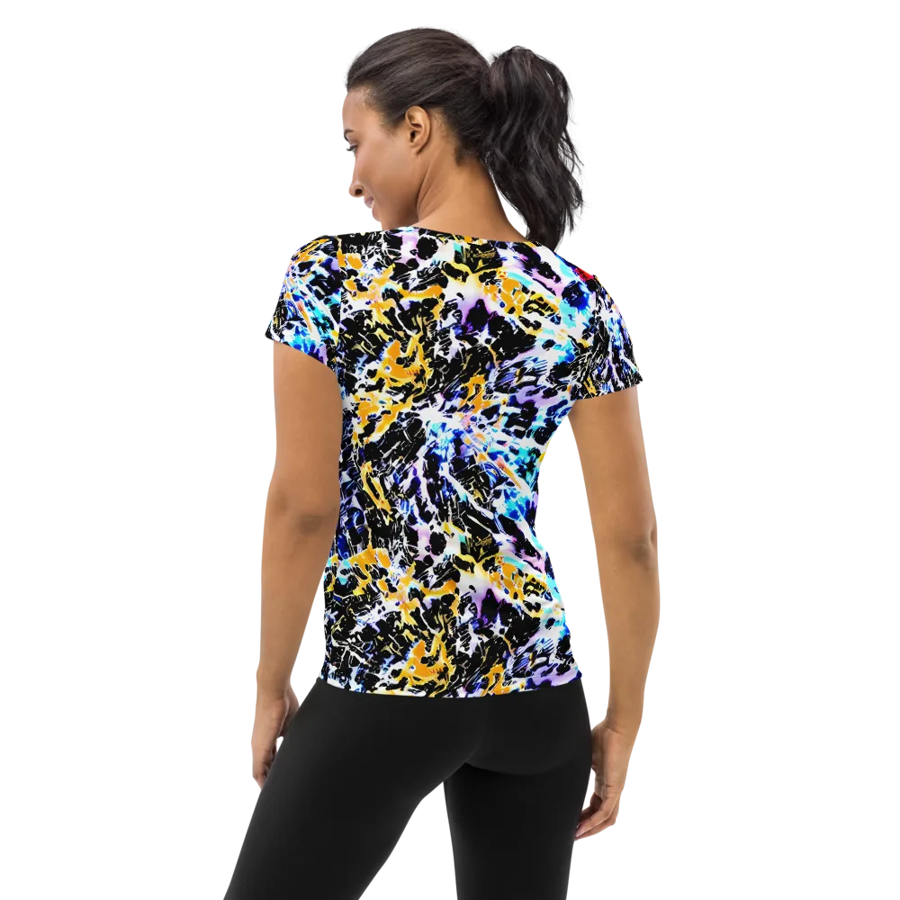 Chrome Fire on Women's Athletic T-Shirt — Back