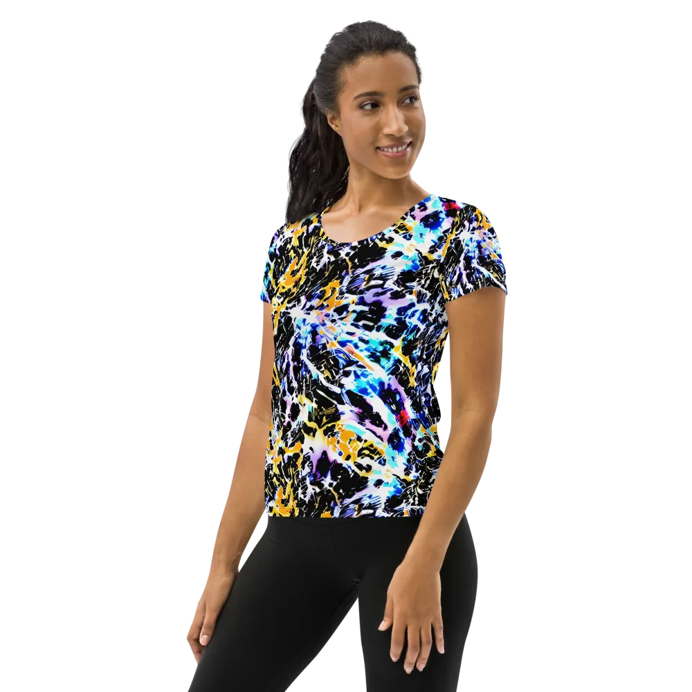 Chrome Fire on Women's Athletic T-Shirt — Left