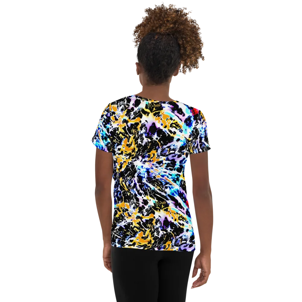 Chrome Fire on Women's Athletic T-Shirt — Back