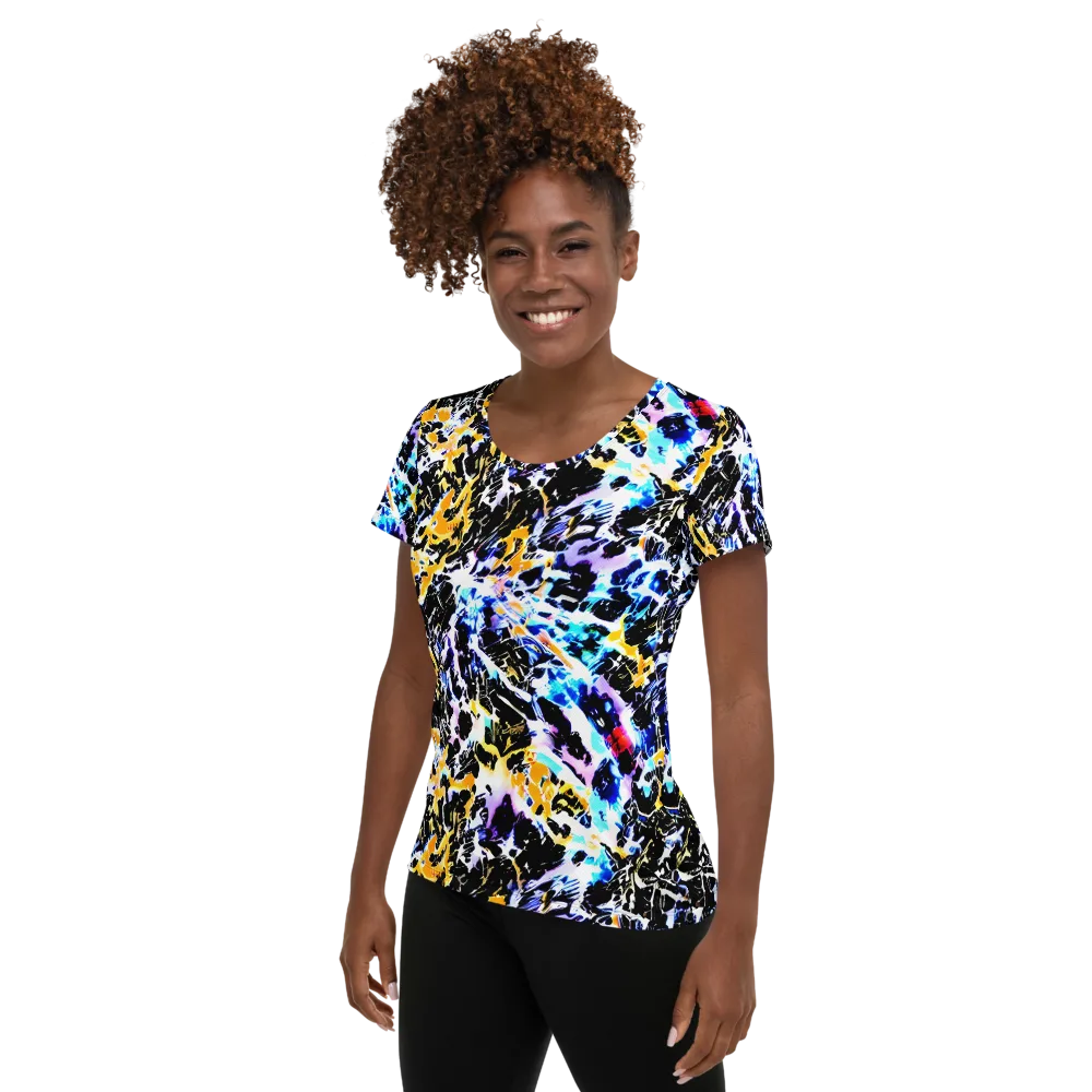 Chrome Fire on Women's Athletic T-Shirt — Left