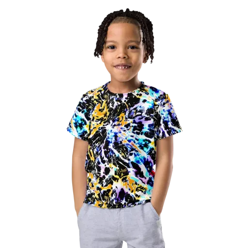 Chrome Fire on a Kids Crew Neck T-Shirt