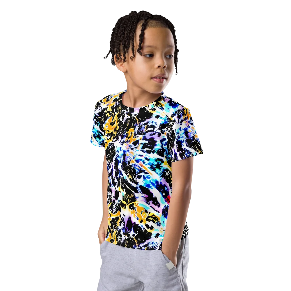 Chrome Fire on Kids Crew Neck T-Shirt — Left Front
