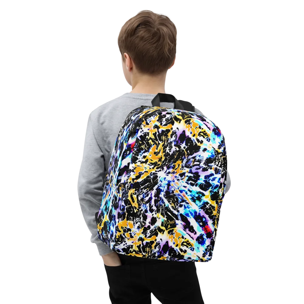 Chrome Fire on Minimalist Backpack — Zoomed-in