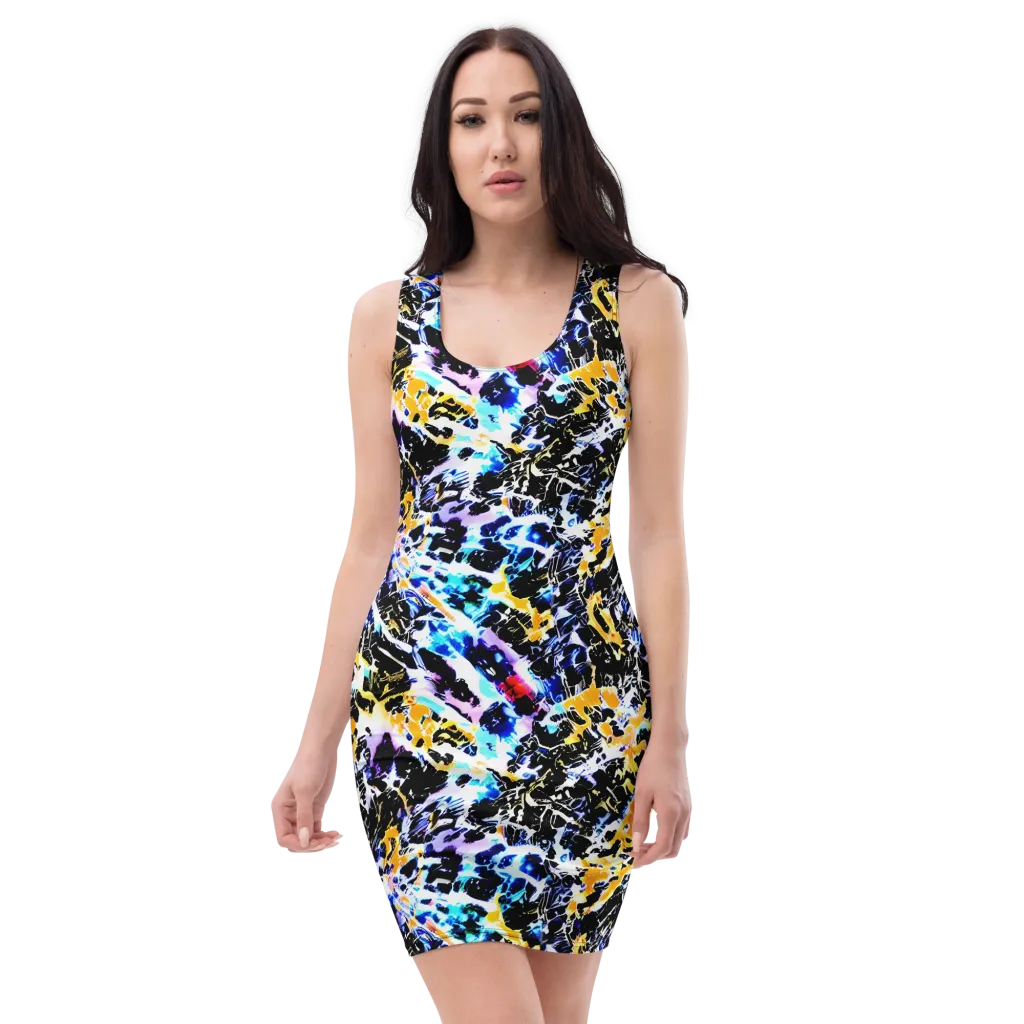 Chrome Fire on Bodycon Dress — Front