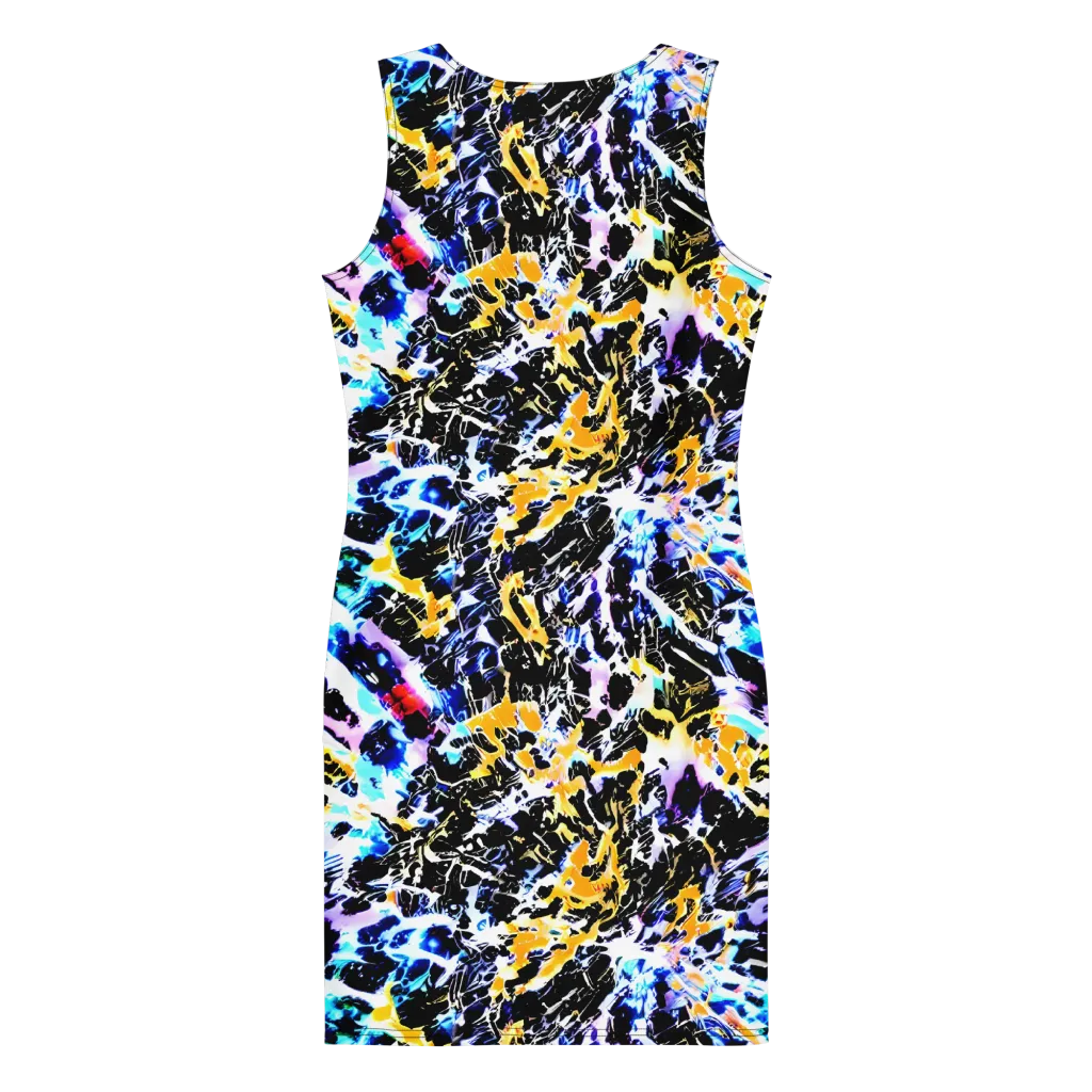 Chrome Fire on Bodycon Dress — Back