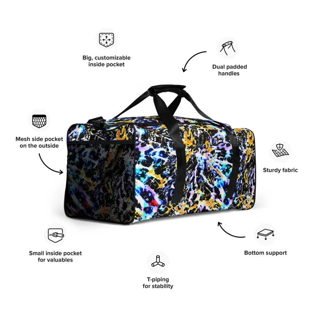 Chrome Fire on Duffle Bag — Right Front