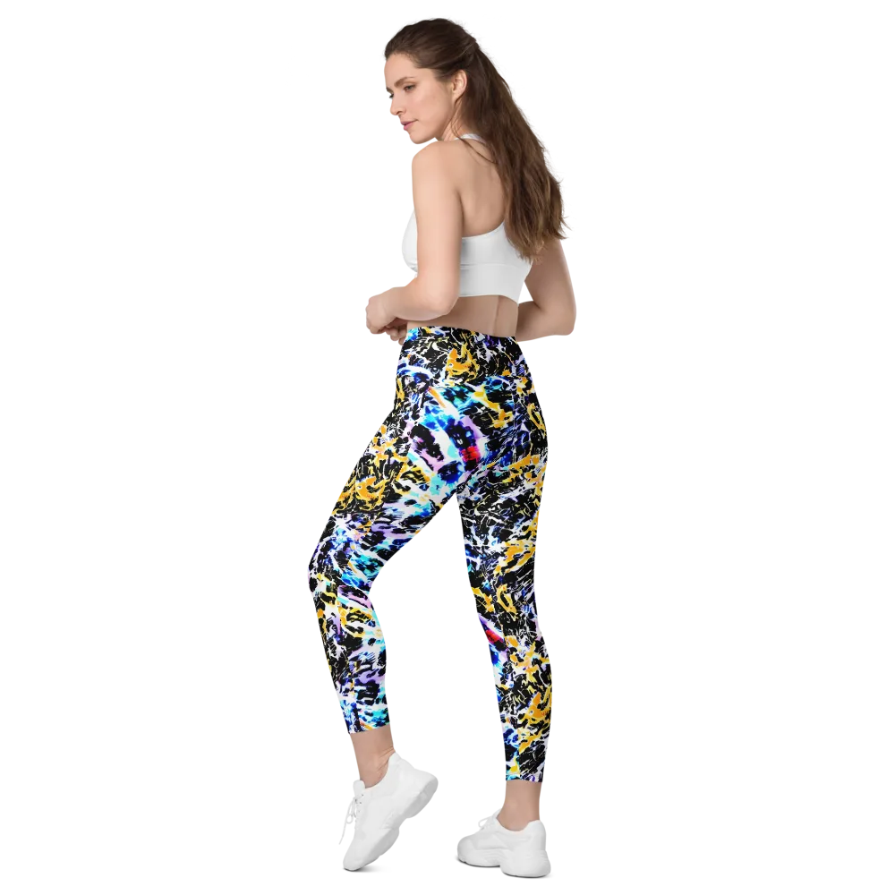 Chrome Fire on Leggings with Pockets — Left Back