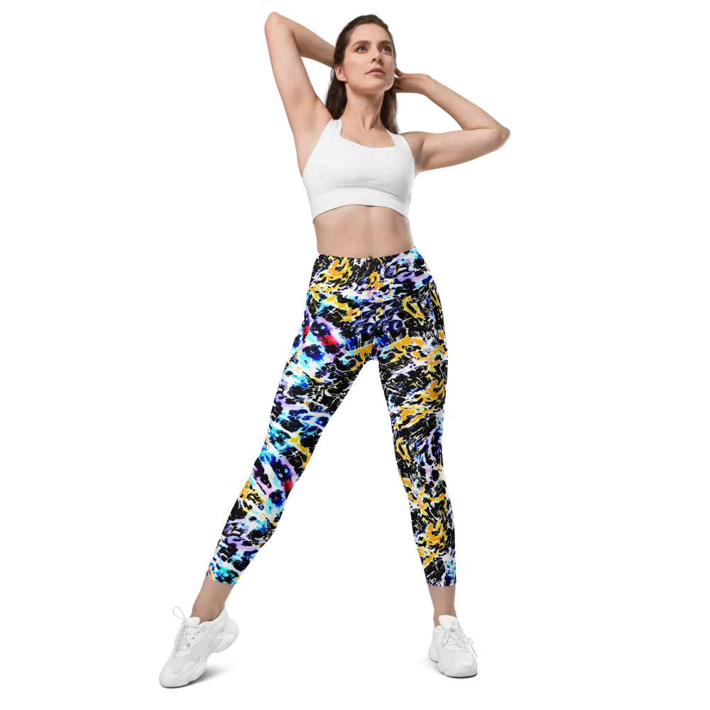 Chrome Fire on Leggings with Pockets — Front