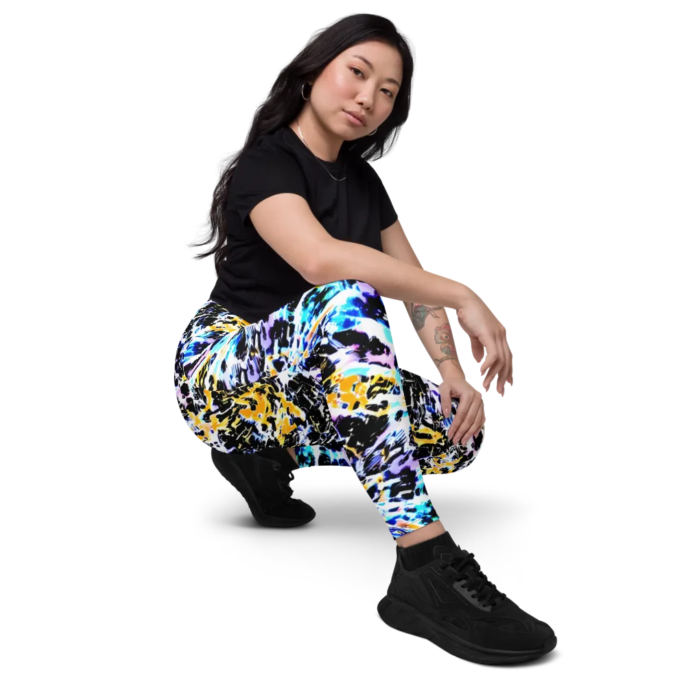 Chrome Fire on Leggings with Pockets — Right Front