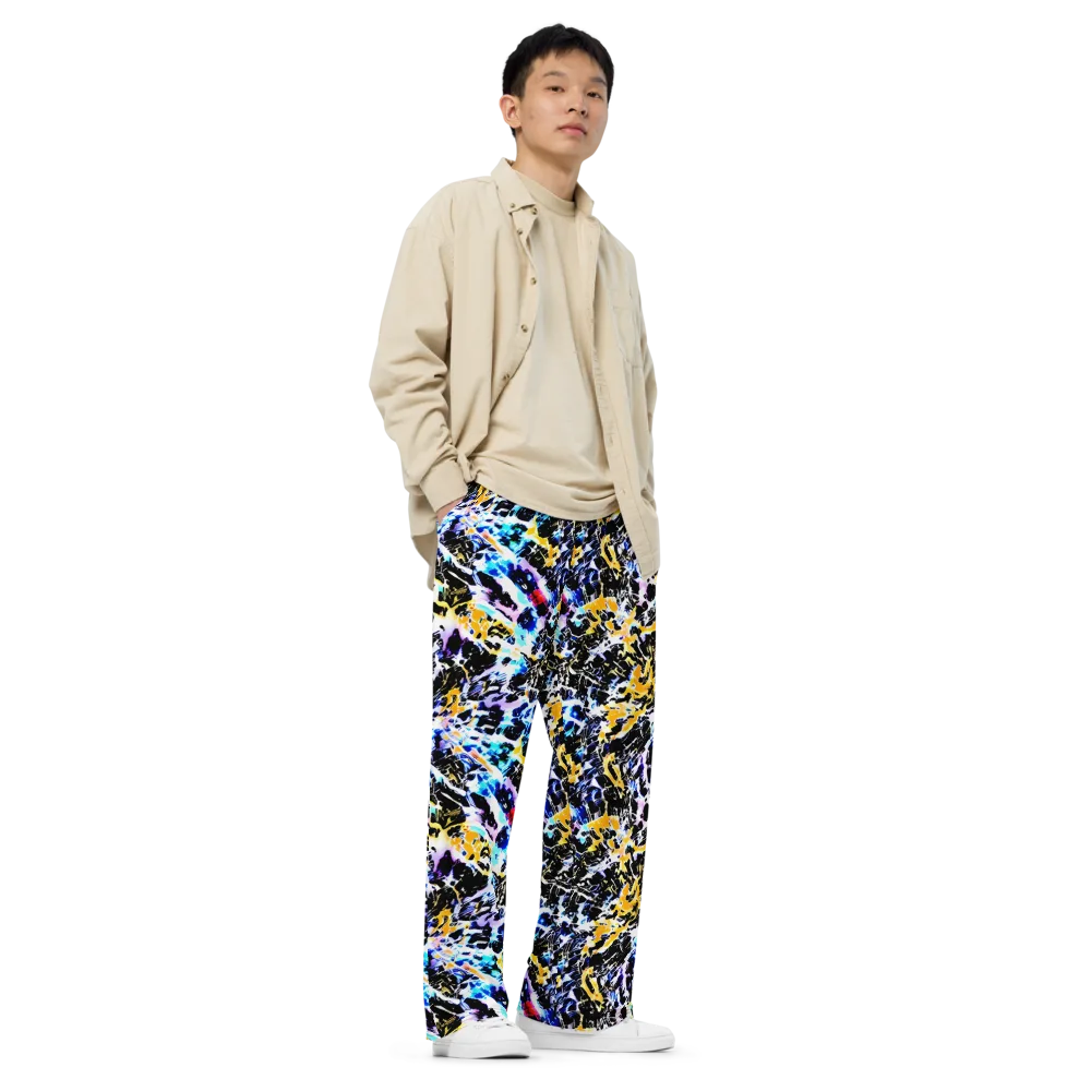 Chrome Fire on Wide-Leg Pants — Right Front