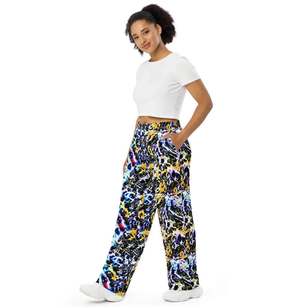Chrome Fire on Wide-Leg Pants — Left Front