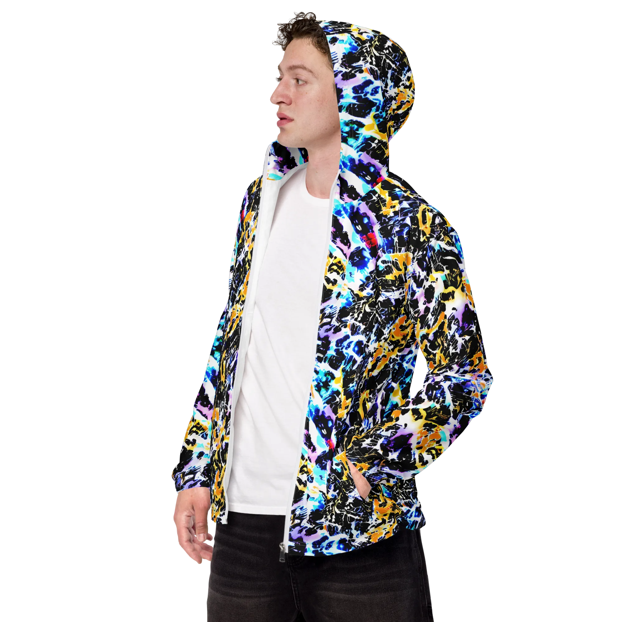 Chrome Fire on Men's Windbreaker — Left Front