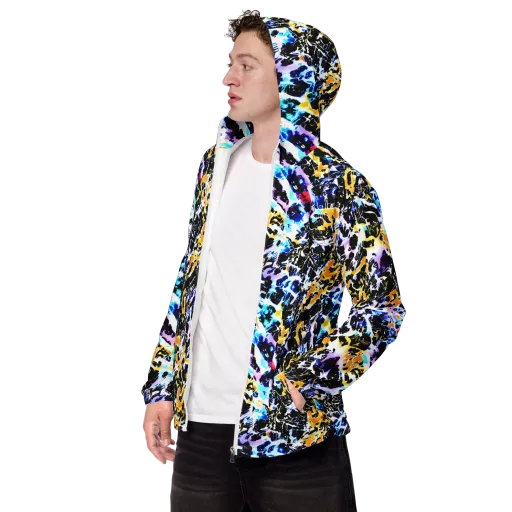 Chrome Fire on a Men's Windbreaker